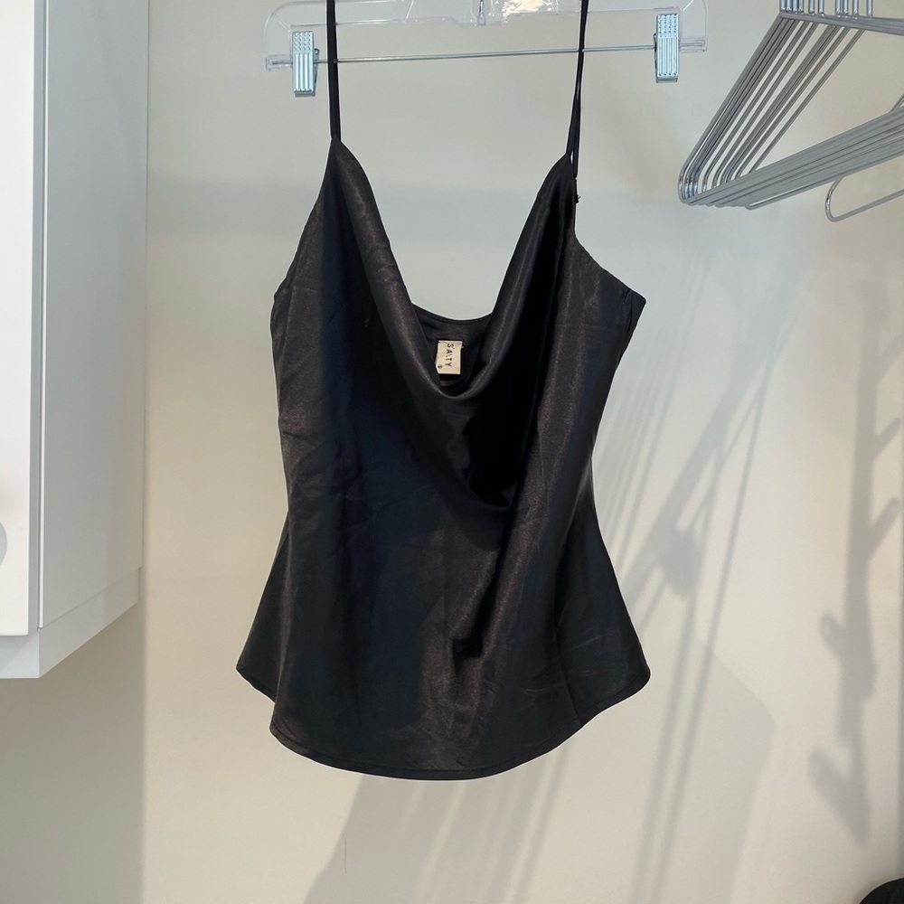 Silk black tank top
